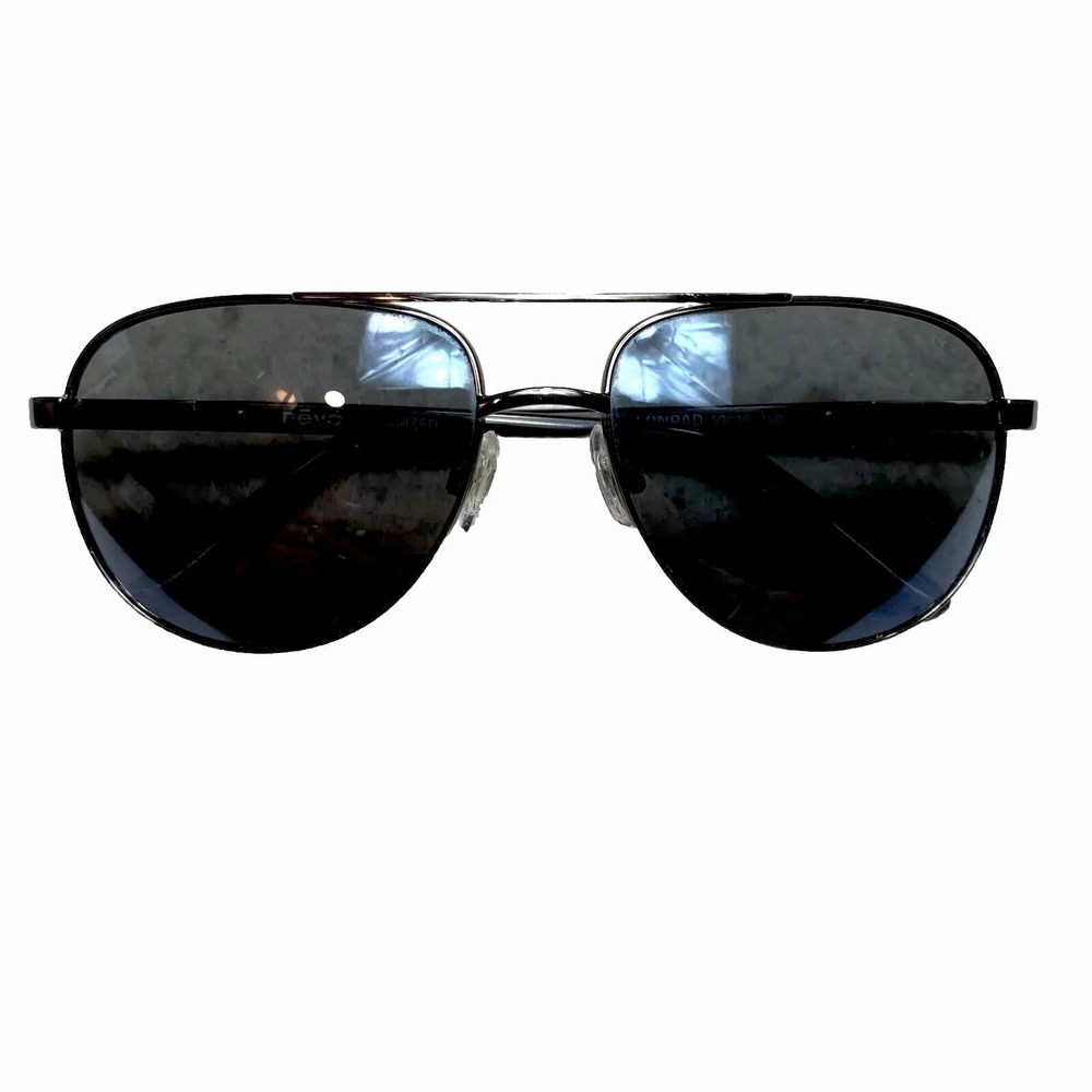REVO Aviator Sunglasses Conrad Black Gray Metal 59-16-140 Made in Japan